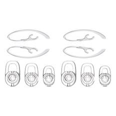 10x Silikone Ørepropper Med 360 Graders Roterende Ørekrog Til Plantronics M70