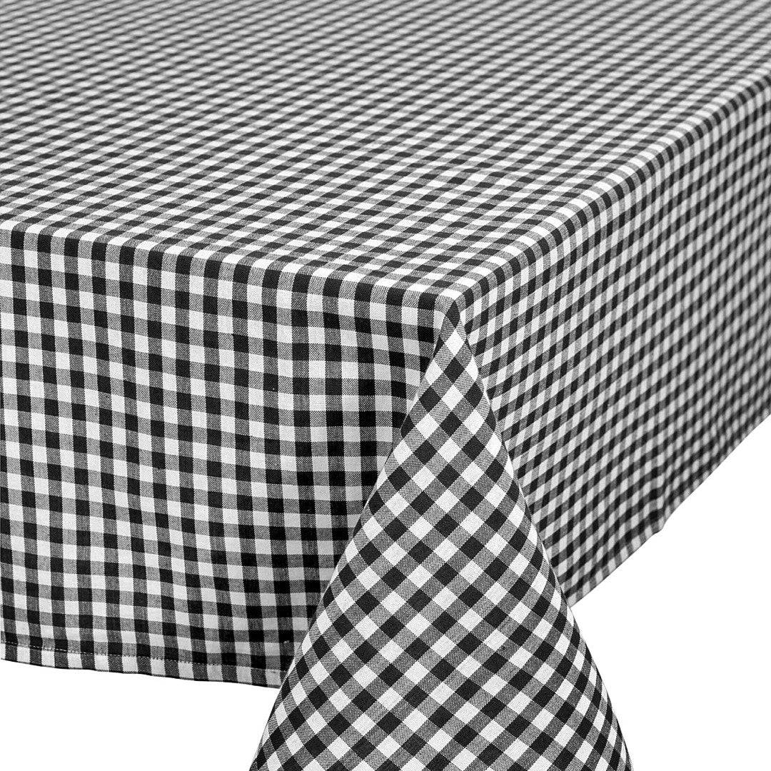 Voksdug med klassiske 1,5 x 1,5 cm tern - 140 cm bred - Sort