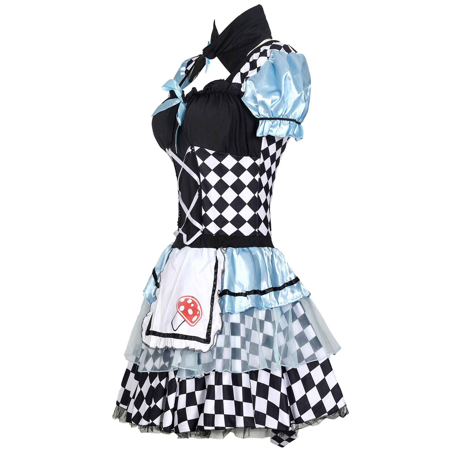 M-XL Halloween-kostym Vuxen Kvinna Allierad Städare Siden Vampyr Clown Lori Lolita Byxdress Prinsessa cm black