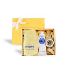 Shea Hand Cream 30mL Shea Butter Gift Set with Yellow Towel Birthday Present Gift Women Men Popular Yellow Handkerchief Farewell Day L'OCCITANE &