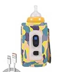 Usb Milk Bottle Warmer Bag, Adjustable Milk Warmer, Travel Milk Warmer Bag, Portable Digital Bottle Warmer with 5 Gear Temperature Settings, Adjustable Heat Keeper for Baby Feeding