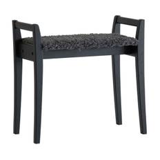 MEJA Pall Svartbetsad ek / Fårskinnslook Mörkgrå
