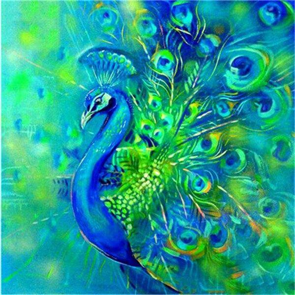 50X50CM 5D Diamantmålningssatser Full Drill Peacock DIY Diamond Mosaic Full Djurbilder av Strass Hantverk