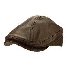 Ethos Brun Læder Sixpence Flat Cap, 56 (S) / Brun Mørk / Sixpence