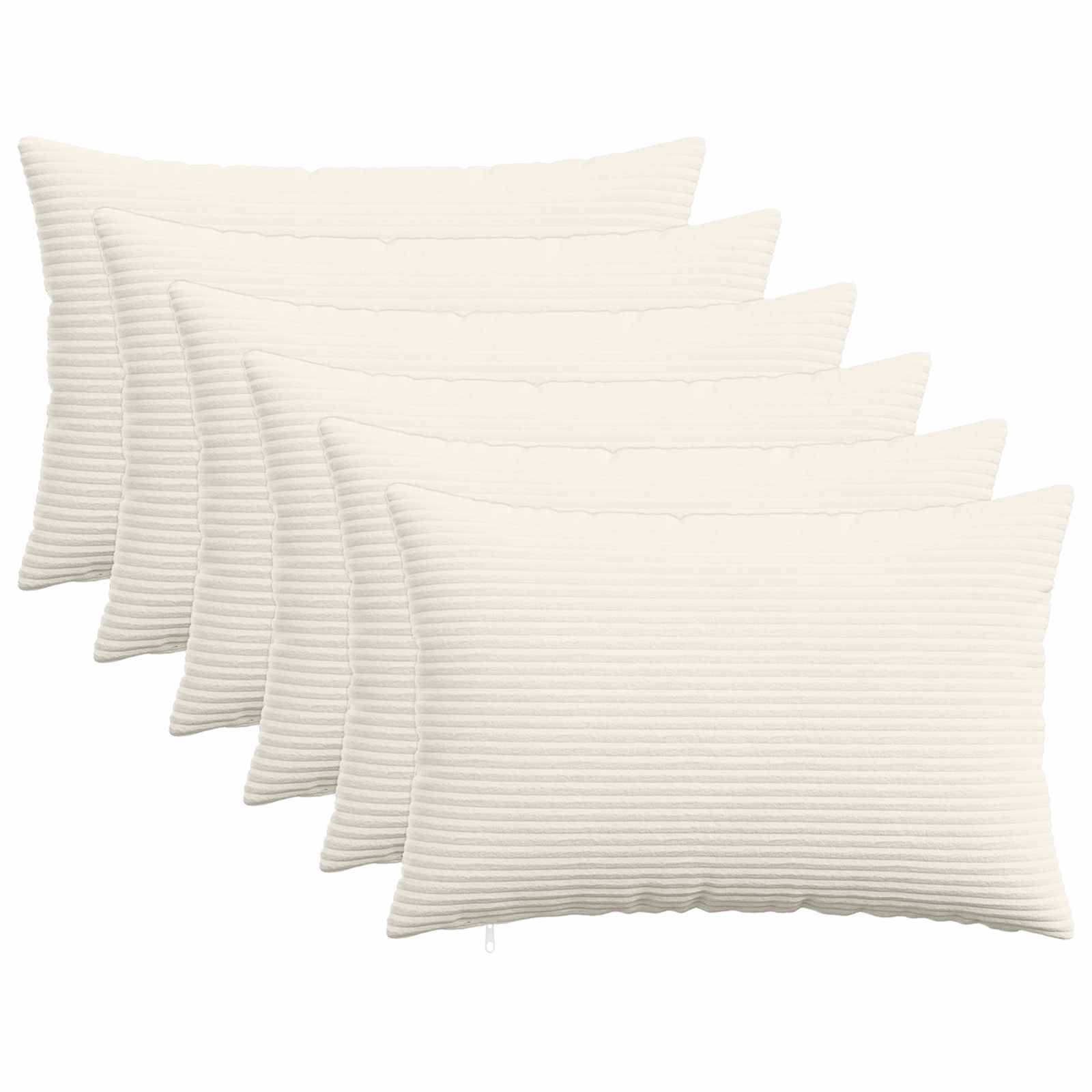 vidaXL Pudebetræk 6 pcs HEERLEN Cremefarvet 50 x 80 cm cordfløjl