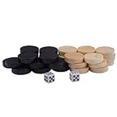 Wood32st Utkast Dam Backgammon Schackpjäs för Barn Boen Counters trä Dam 11×8×2 32 St Utkast Dam Backgammon Schackpjäs för Barn Brädspel Lärande Camping