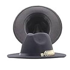 Stenar hatt spänne ullhatt Panama klassisk dam hatt bälte diskett Fedora breda kepsar herr bomull baseballkeps, Svart, one size