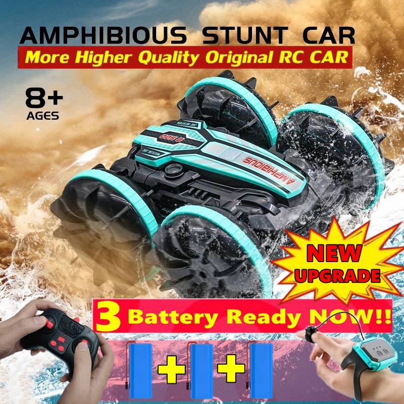 Amphibious RC Car Remote Control Stunt Car 4WD Drift Racing Off Road Waterproof 360° Rotation Stunt Crawler Vehicle Gift Boy Kid