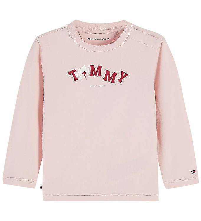 Tommy Hilfiger Tröja - Nyckfull Rosa m. Tryck - Tommy Hilfiger - 1 år (80) - Tröja