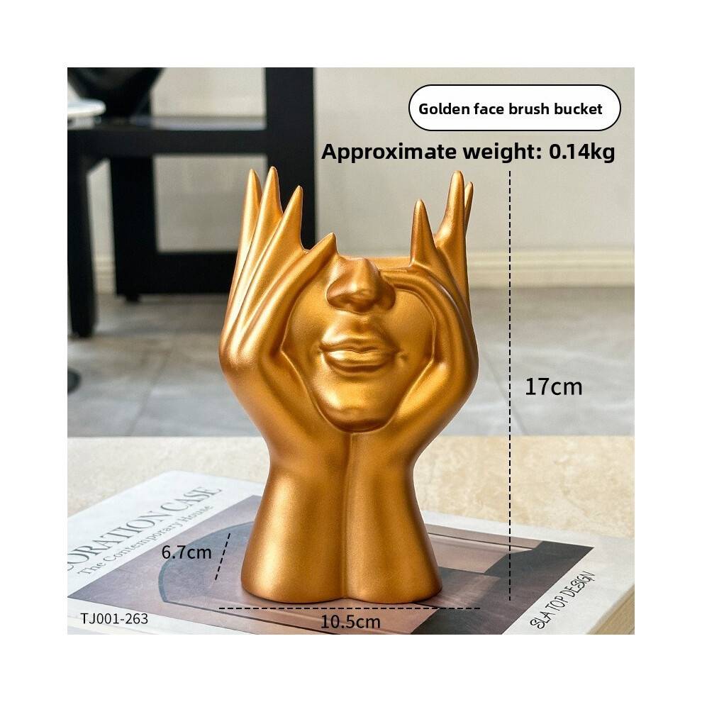 (God Bearing)Durable Silicone Makeup Brush Caddy With Bearing The Face Style For Desk Vanity