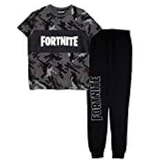 Fortnite Emotes Camo Long Pyjamas Set, Kids, 7-15 Years, Black, Official Merchandise