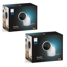 Philips Hue - 2x Secure Kamera Kablet med Bordstativ EU - White - Bundle - Fri fragt og klar til levering - Prismatch