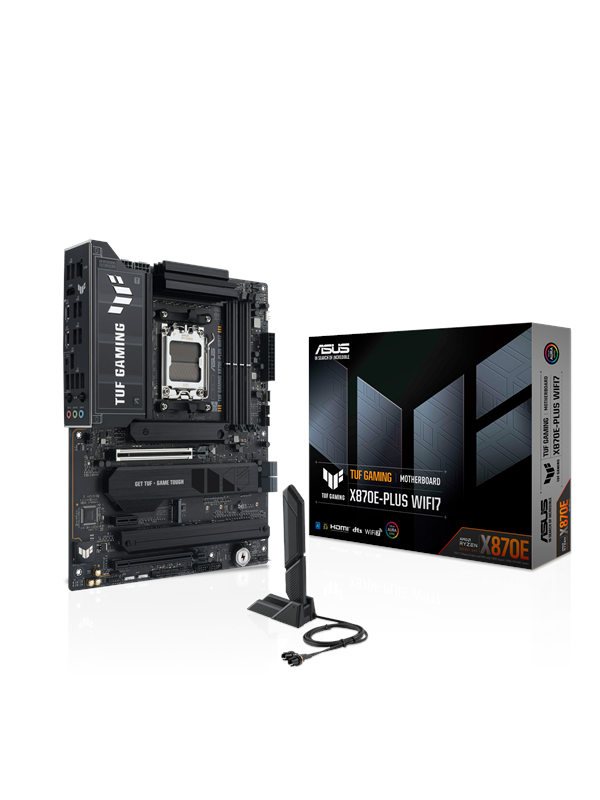 ASUS TUF GAMING X870E-PLUS WIFI7 Moderkort - AMD X870E - AMD AM5 socket - DDR5 RAM - ATX