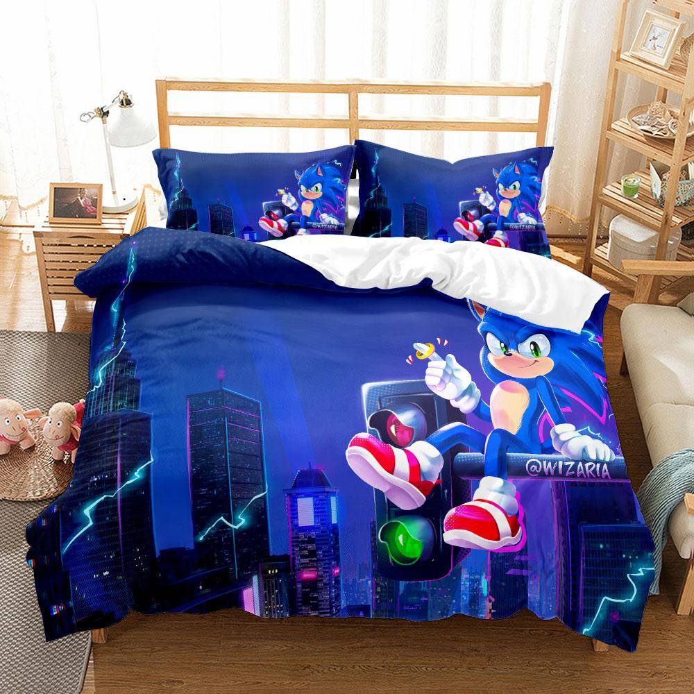 Anime Fairy Tails Barnsängset King Queen Dubbel Full Twin Enkel Storlek igelkott Sänglinneset 265x228cm