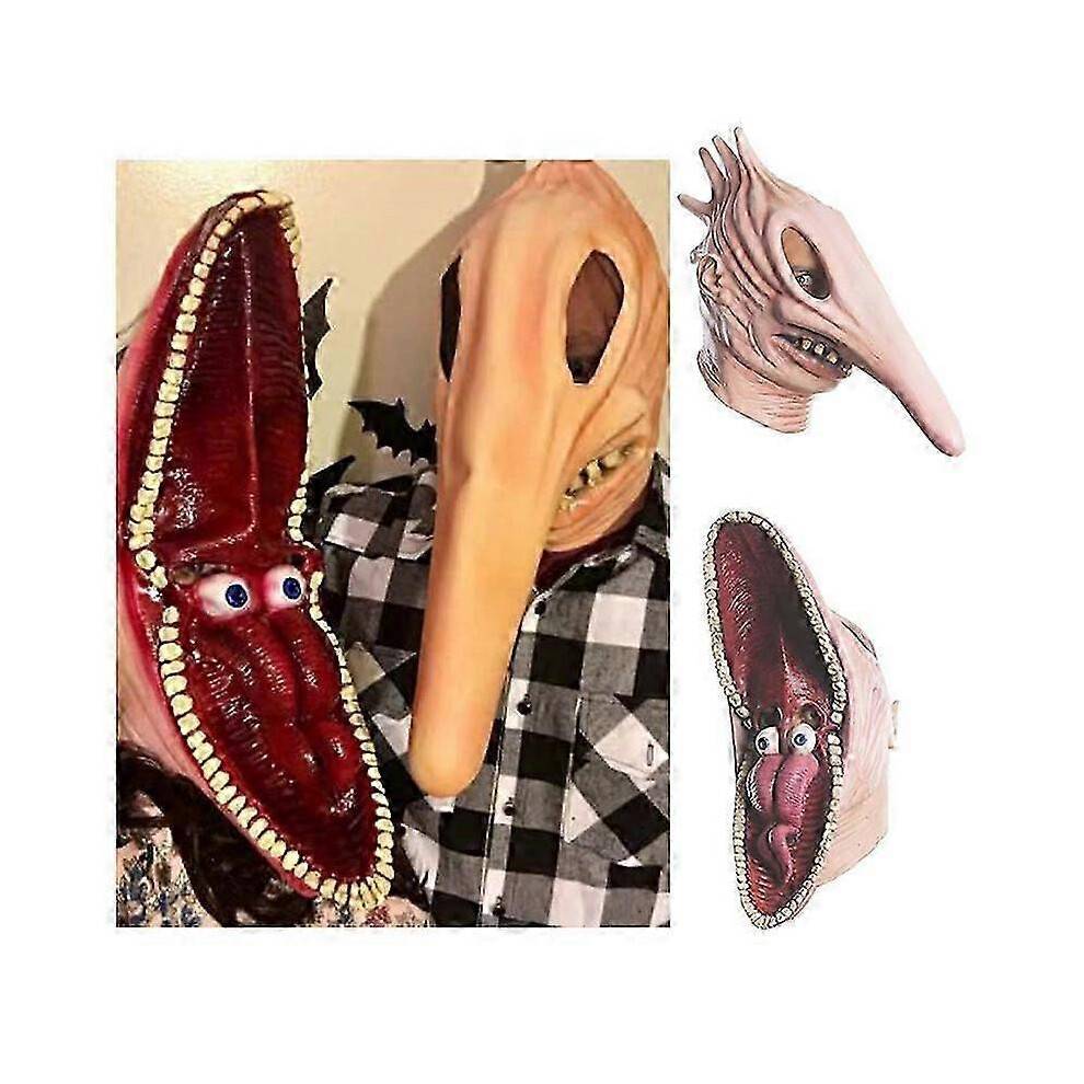 (A) Adam Barbara Full Face Headgear Latex Scary Mask Cosplay Prop Halloween Mask Carnival Masquerade Party Dress Up Fright Props