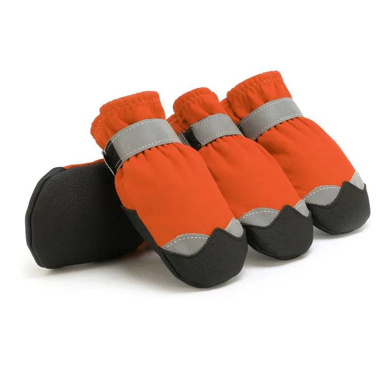 Waterproof Reflective Dog Boots with PVC Soles - orange / NO.1 (NO.1)
