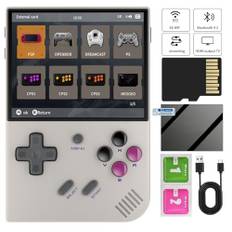 RG35XX Plus Retro Handheld Spielkonsole, Support HDMI TV Output 5G WiFi Bluetooth 4.2 , 3.5 Inch IPS Screen Linux System Built-in 64G TF Card 5515 Games(RG35XX Plus-Gray)