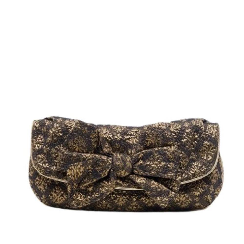 Miu Miu Pre-owned Pre-owned Bow Detail Clutch - Vintage - Dame - Gul - ONE SIZE - Uld