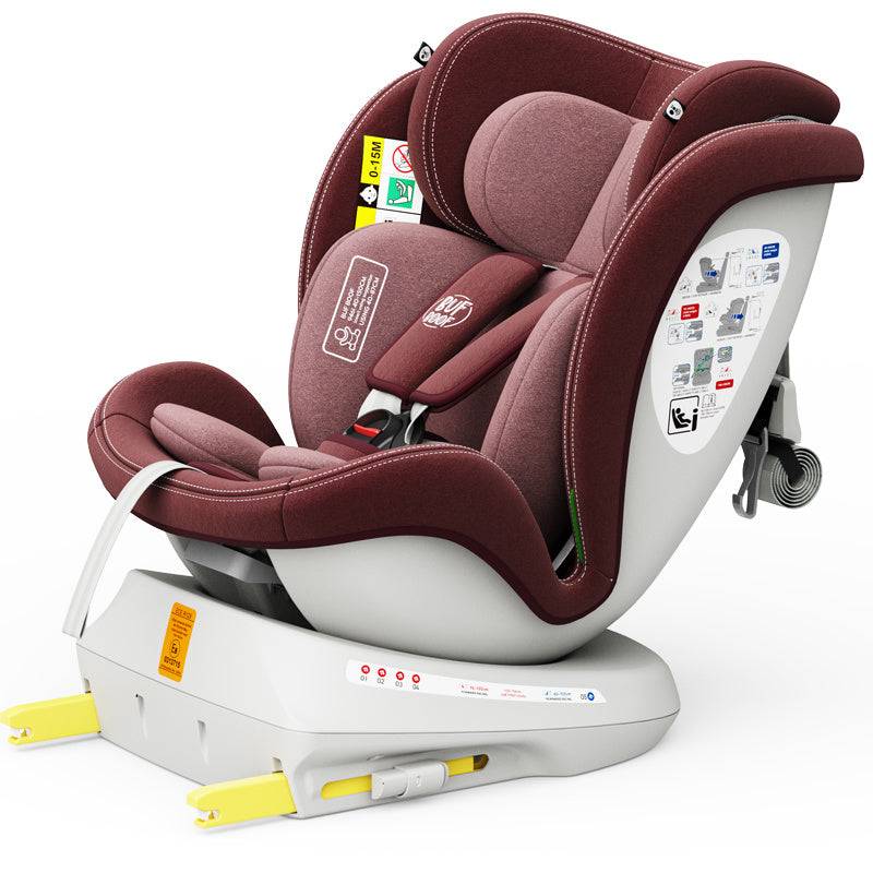 TWT Plus iSize Buf Boof Red Car Seat with ISOFIX, 360° Rotatable, Top Tether Position, 0-36 kg, - isizeTWT_Red