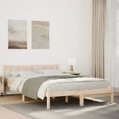 vidaXL Sängram utan madrass extra lång 160x220 cm massiv furu