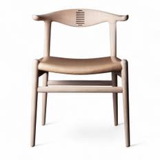 PP Möbler - PP505 Cow Horn Chair - Natur lädersits - Ask såpad - Matstolar - Hans J. Wegner - Träfärgad - Trä