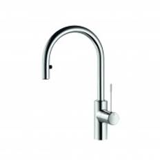 KWC Hebelmischer,Auslauf fest, Bidet Ono ganzchrom Ausladung 115, mit Ablaufventil