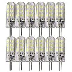 12 x dimbar G4-glödlampa 1,5 watt 24 SMD varm vit 12 V DC lämplig för dimmerströmbrytare, stiftsbas, 360°, spot, halogenersättning 10 W halogen ekvivalent