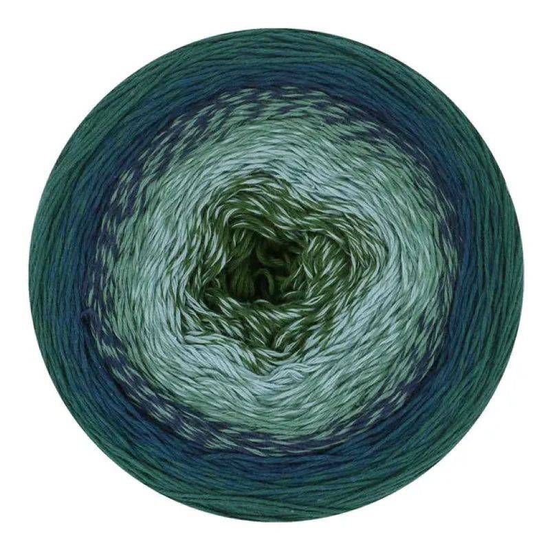 Scheepjes Cotton Whirl 724 Underwater World Indhold:100% økologisk bomuld Vægt/længde:226 g = ca 1000 meter Anbefalede pinde:2.50-3.50 mm Strikkefasthed:10 x 10 cm = 25 m x 44 p Vask:Maskinvask op til 30°C.