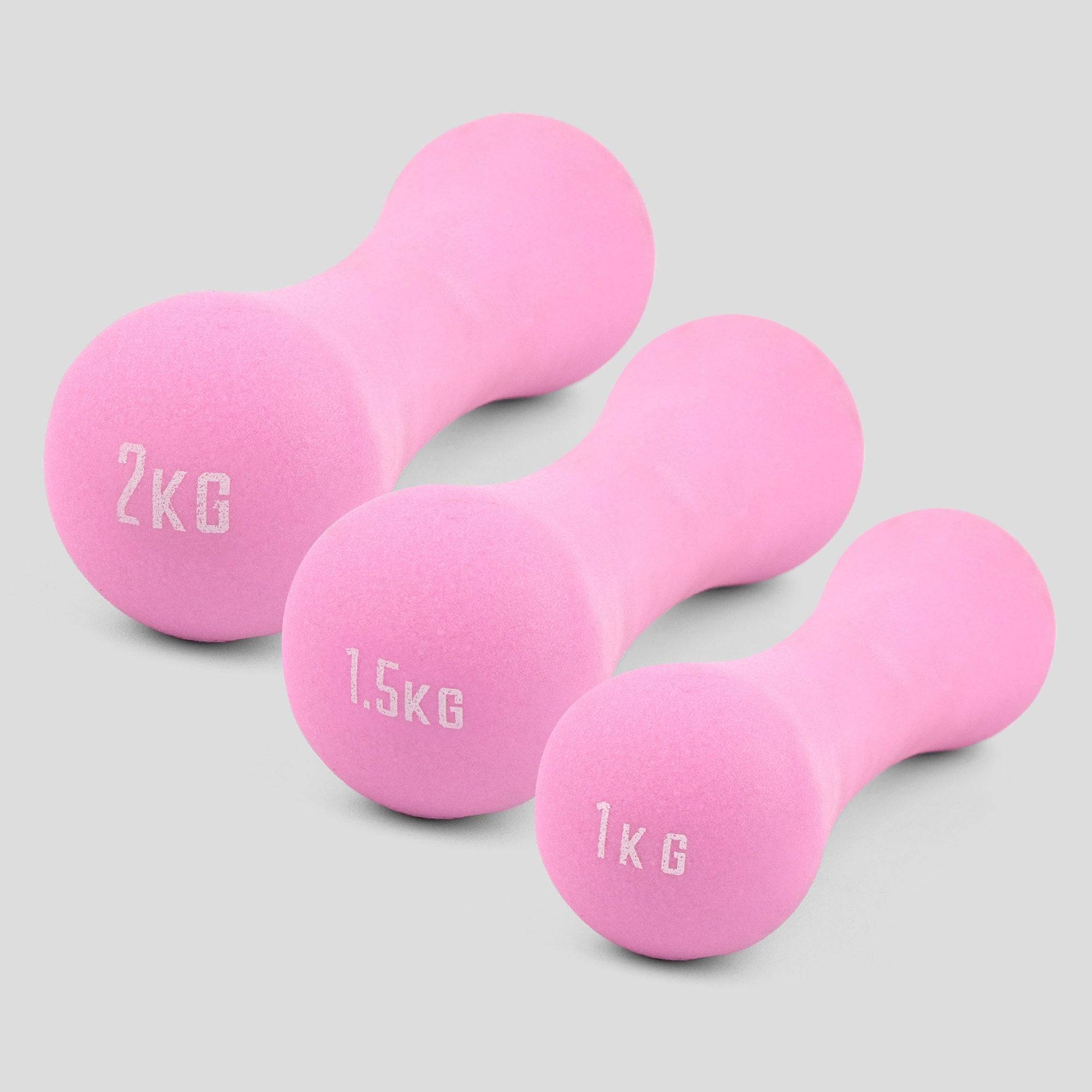 Pink Neoprene Dumbbells (Singles) - 1.5 kg