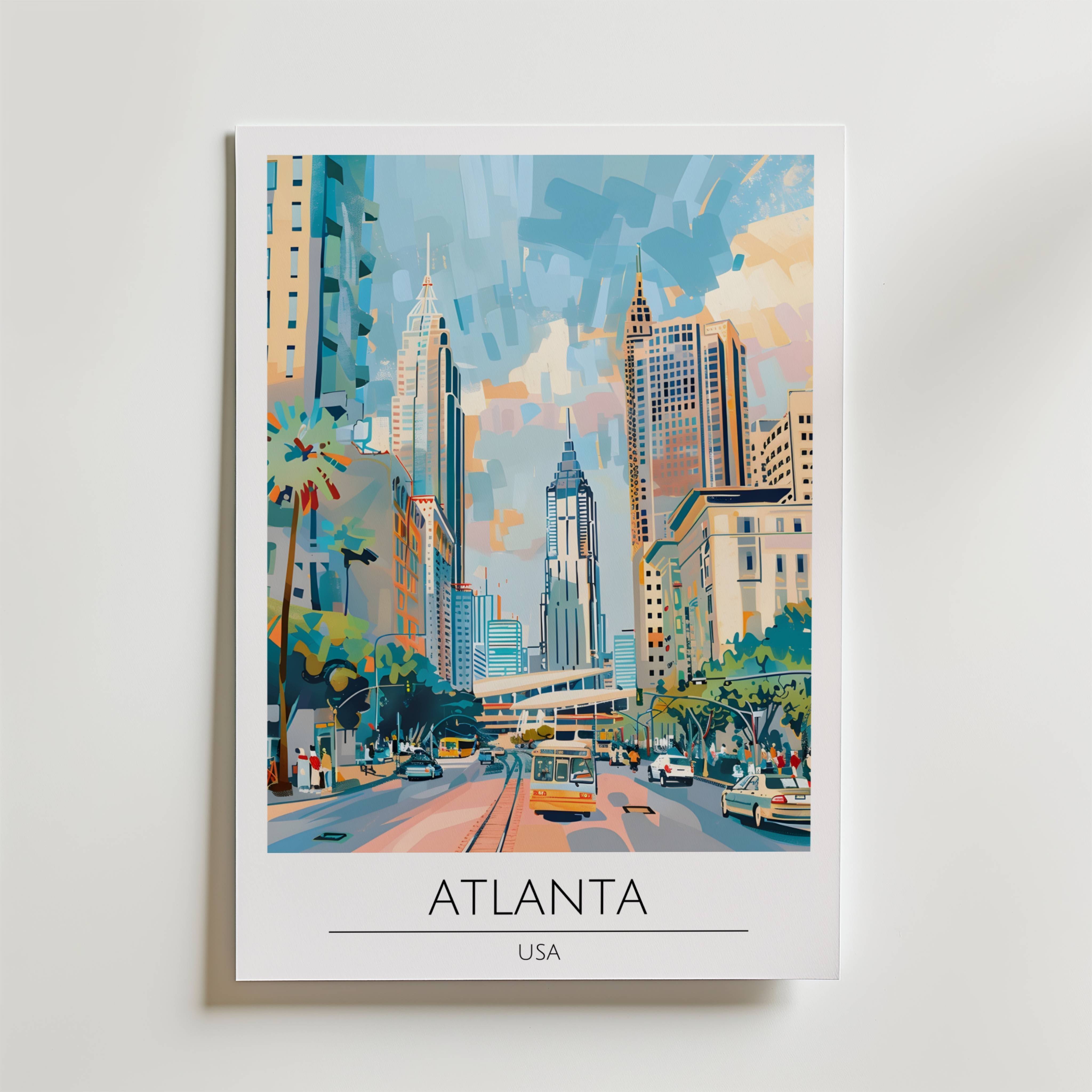 Atlanta Skyline Poster - Premium Canvas 30x40 cm