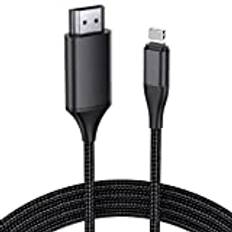 HDMI-Kabel für iPhone 4m, verbessertes 1080p, HDTV, HDMI-Kabel, Adapter, Stecker, digitaler AV-Video-Sync-Bildschirm, kompatibler Konverter für iPhone/iPad-Geräte, keine Stromversorgung erforderlich