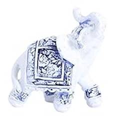 modern home decor Bildekoration 1 stycke elefant blått och vitt porslin Feng Shui-staty Djur Actionfigur Kontordekoration Gåva Kreativ elefantprydnad Elefantbordsdekoration gifts for couples