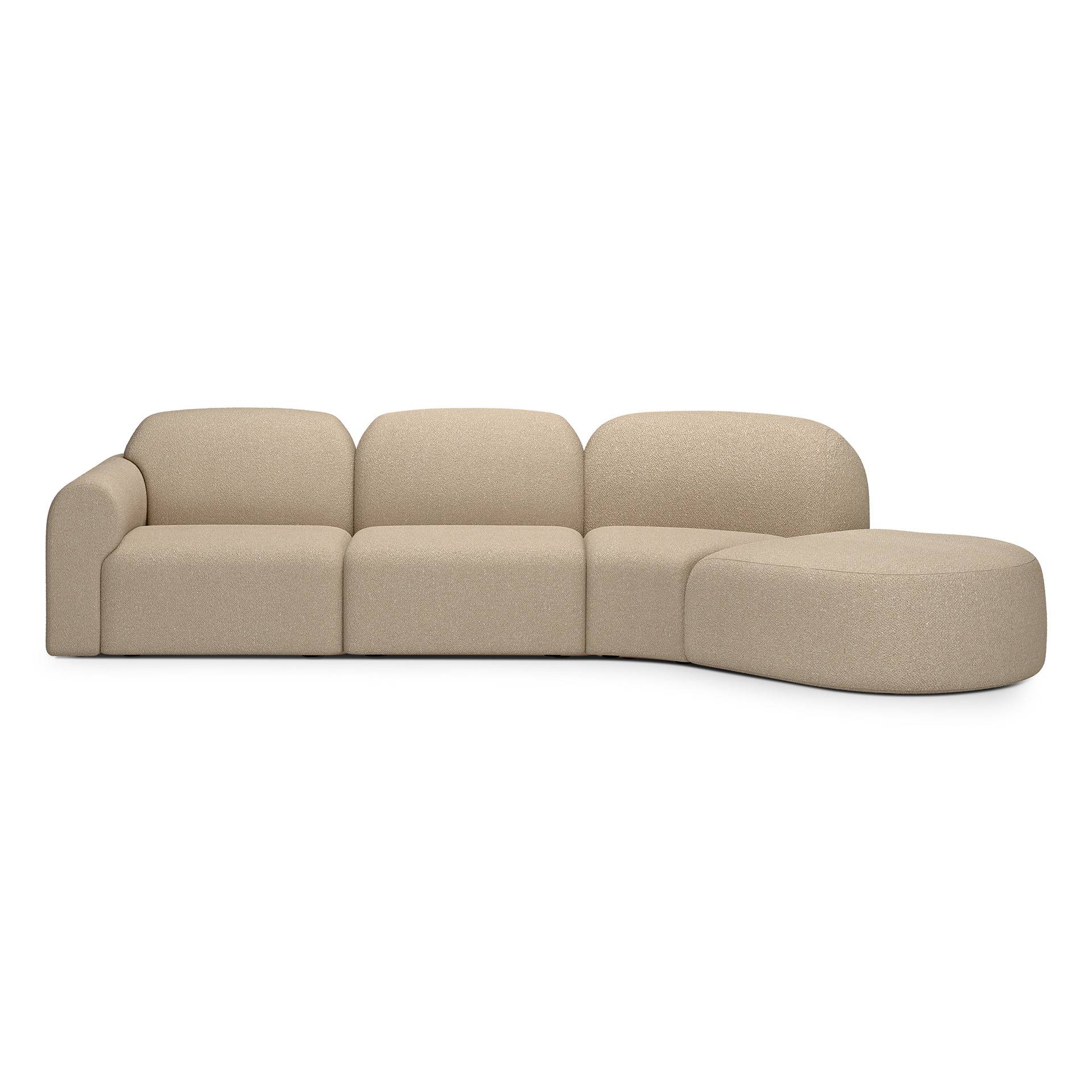 ETHNICRAFT - Bulky Modulsofa 45° Åben Højre, Almond.