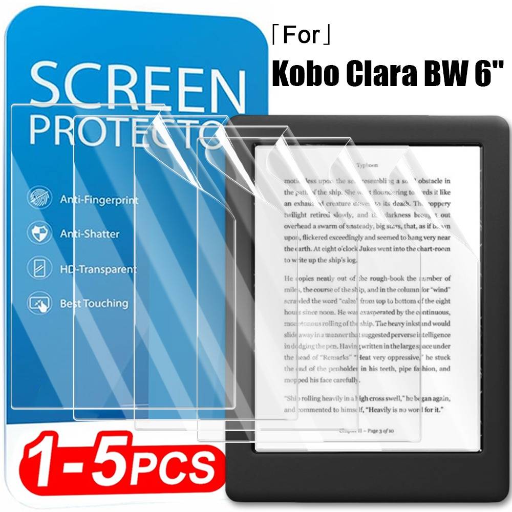 1-5PCS For KOBO Clara BW 6 Inch Screen Protector Clear PET Soft Anti-Scratch Protective Film Covers For KOBO Clara BW 6'' 2024