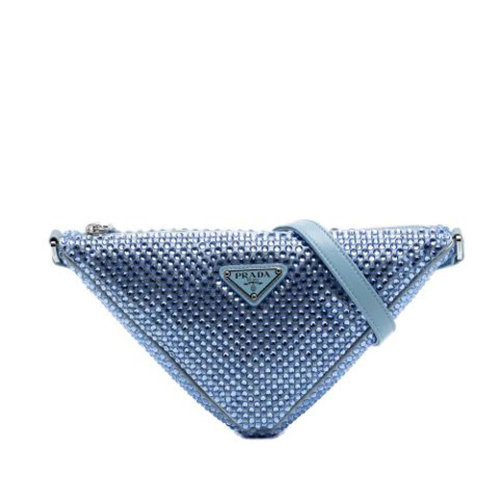 Prada Vintage Pre-owned Satin Skuldertaske - Vintage - Dame - Blå - ONE SIZE - Uld