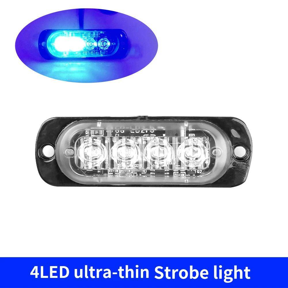 4 LED Bil Strob Varningsljus LED Sidomarkeringsljus Auto Släpvagn Lastbil Lastbil Bakljus 12V-36V Universell blå