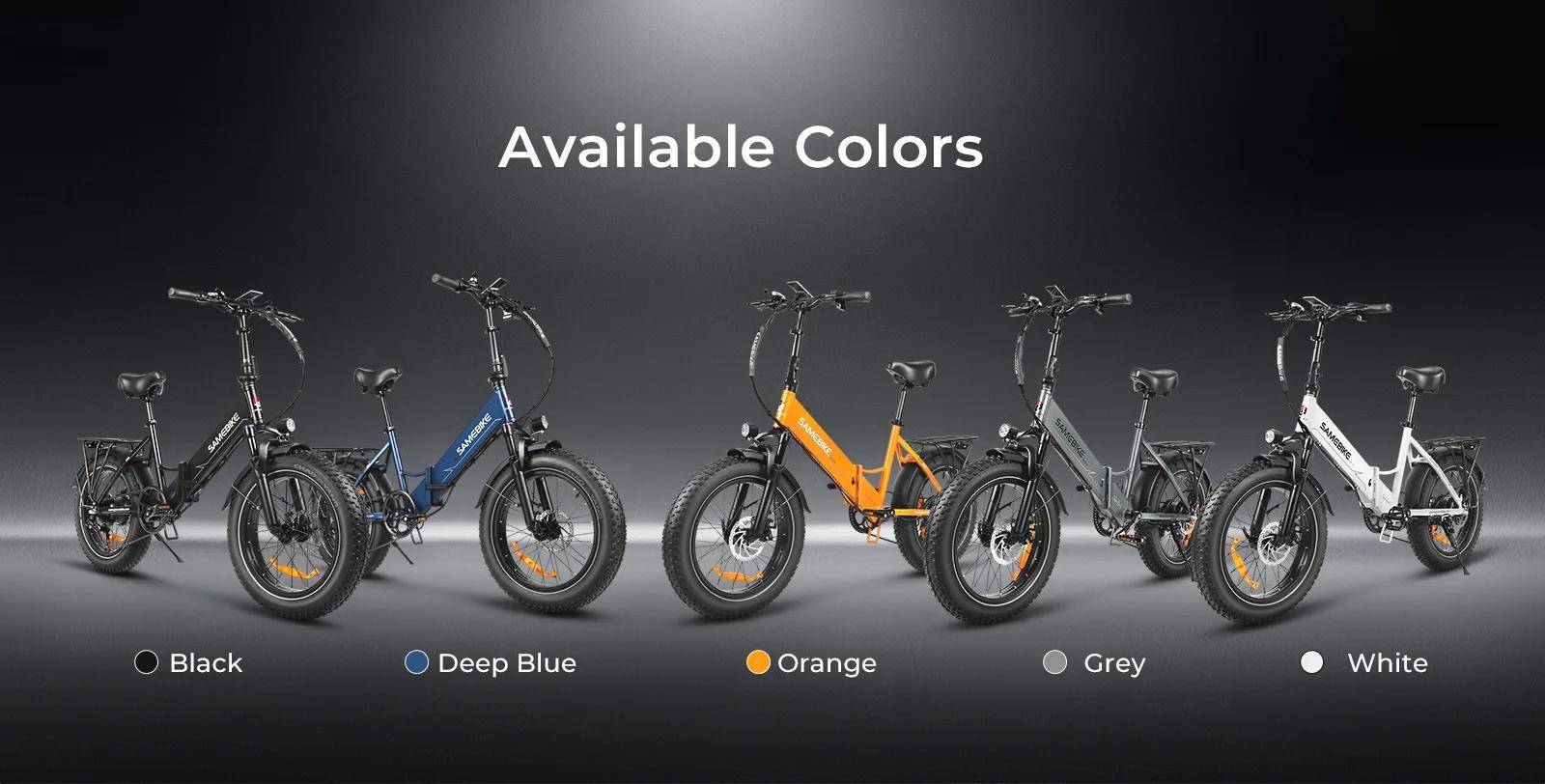SAMEBIKE LOTDM200-II Vuxen Hopfällbar Elcykel 20 x 4,0-tums Tjocka Däck Bergselcykel med 48V 13Ah Avtagbart Batteri Elcykel