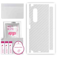 apgo Protective Skin Sticker for the back+sides compatible with Samsung Galaxy Z Fold 3, Full Wrap Film, Foil, Vinyl - Pattern Transparent Carbon