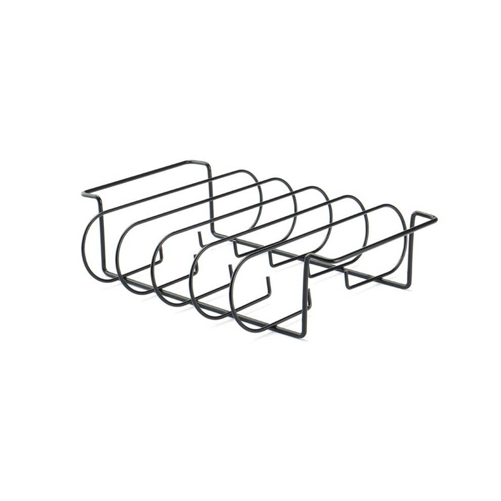 Non-Stick Stainless Steel Rib Rack for Grilling, Holds 4 Rib Racks for Grilling Grill Racks Black