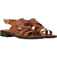 ANGULUS Remsandal Kvinde 3637 Tan Flade Sandaler Str 39 - Læder hos Magasin