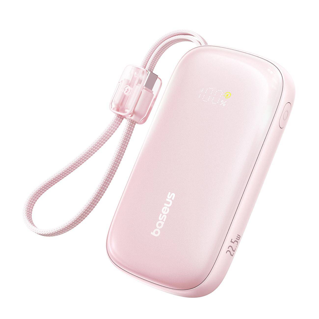 Powerbank 20000mAh 22,5W med display kabel EnerFill FC21 Qpow 3 Ultra - rosa
