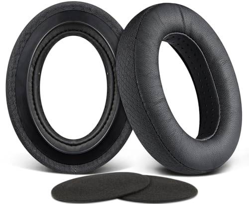 SOULWIT Lammskinn öronkuddar för Sennheiser HD650, HD660S, HD660S2, HD600, HD6XX, HD58X, HD580, HD565, HD545, HD535 hörlurar, öronkudde med ljudisolering-skum, extra tjocklek - Svart