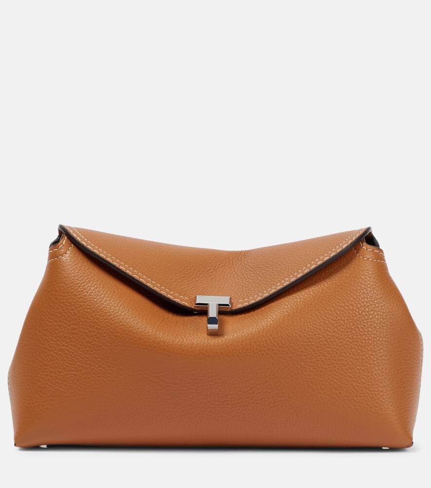 Toteme Clutch T-Lock de piel - marrón - Talla Única