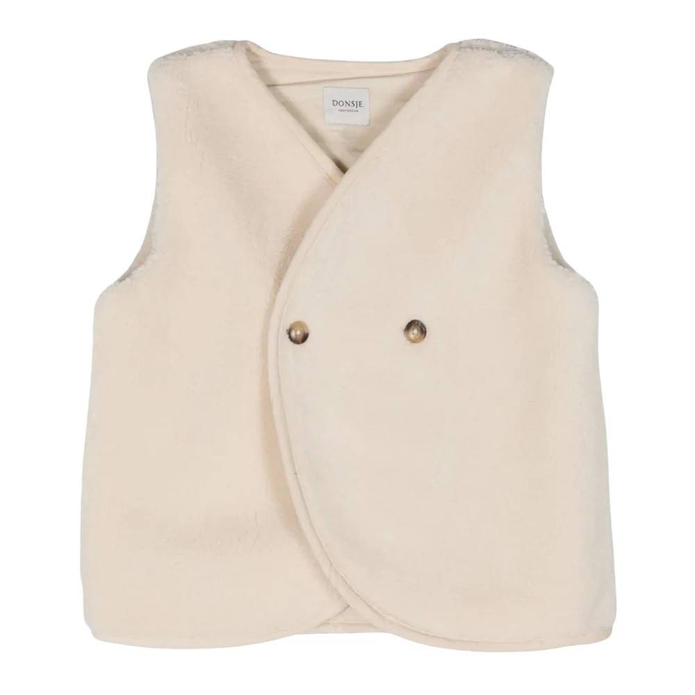 Donsje Monty Gilet - Kids - unisex - Beige - 116 CM - Bomuld