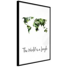 Inramad Poster / Tavla - We Live in a Jungle - 30x45 Svart ram