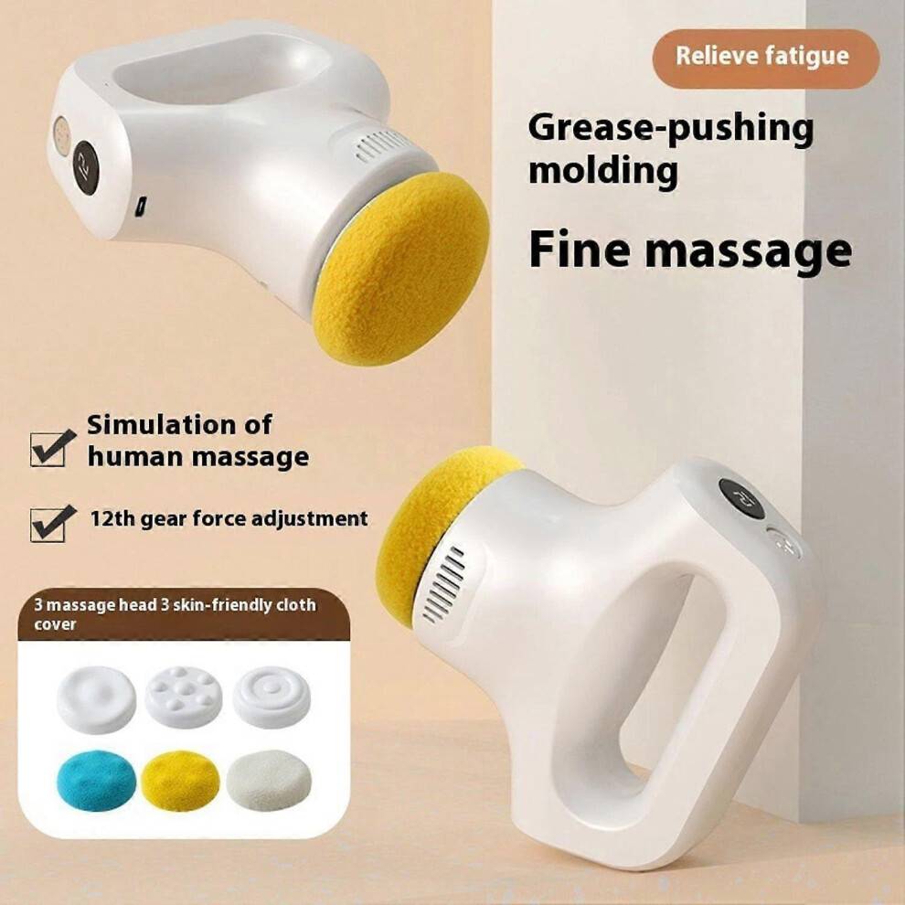 (White) Multifunctional Body Massager Beating, Pushing Fat Shaping Beating Vibration Massager Fascia Gun