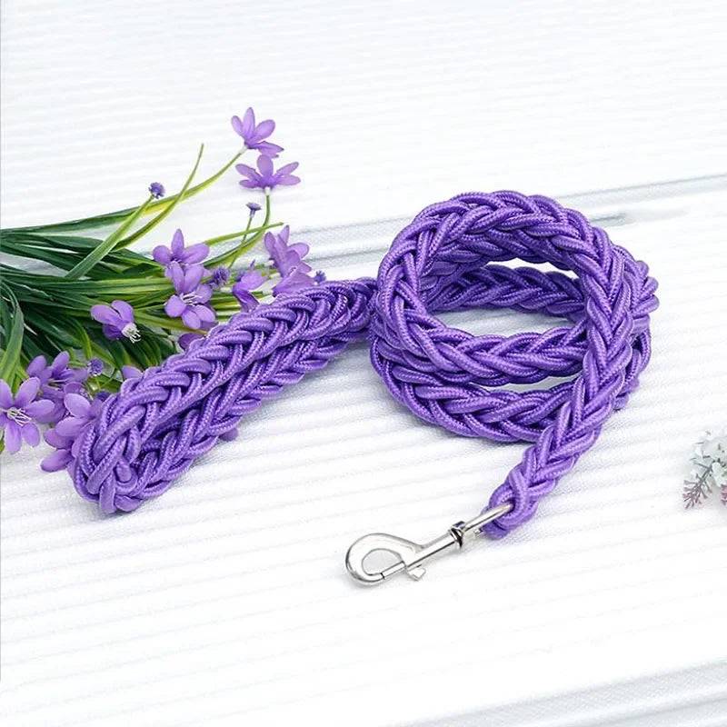Adjustable Nylon Dog Leash & Collar Set for Medium to Large Dogs - Purple / Dia.2.0cm (Dia.2.0cm)