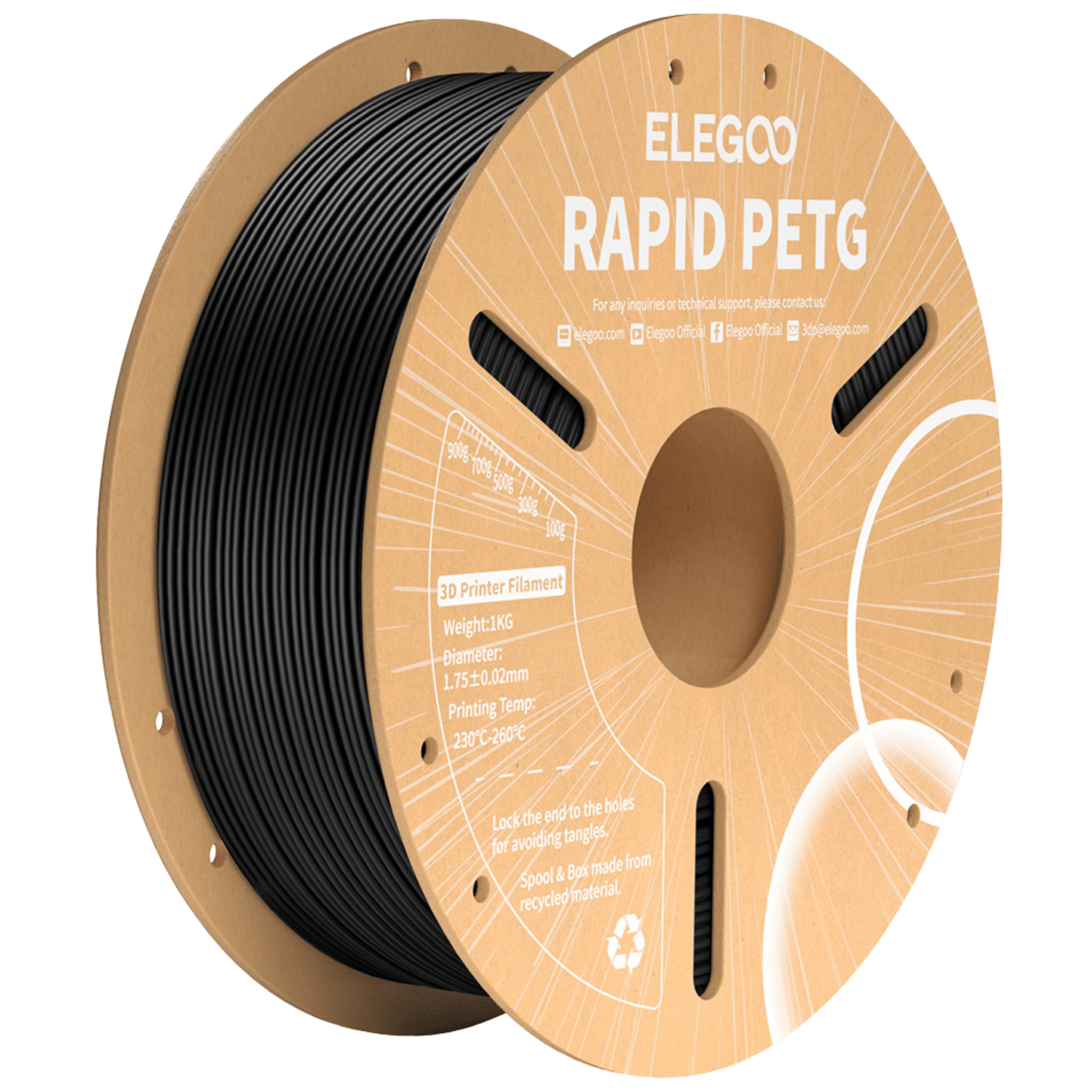 Elegoo Rapid PETG filament 1 kg - black.
