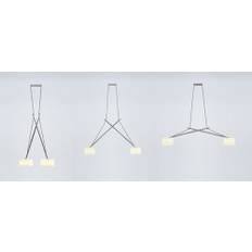 Twin pendel Serien lighting - 2 x 60W G9 + glas skærm + Lakeret sort