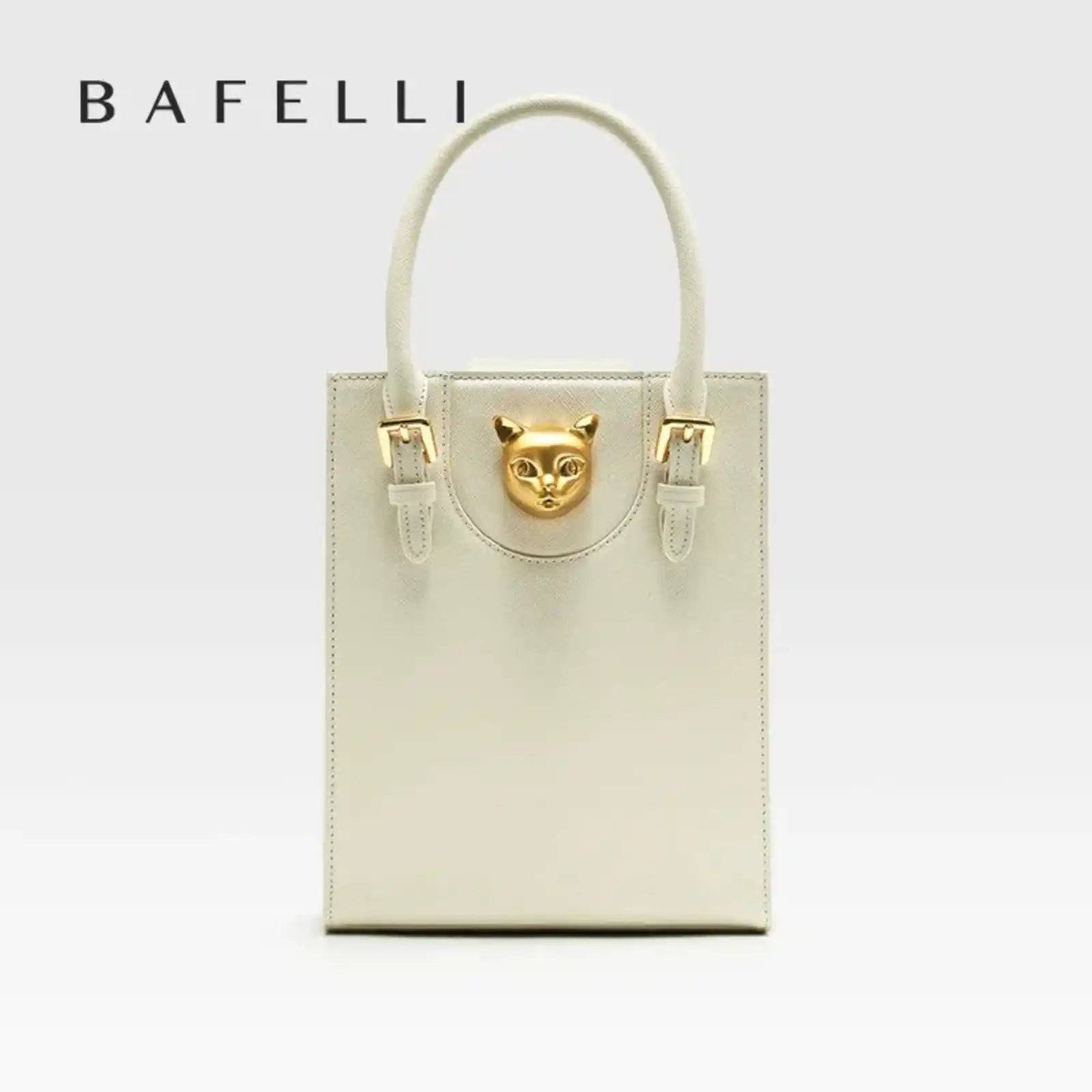 BAFELLI Genuine Leather Mini Tote Crossbody Bag - ICE GREEN